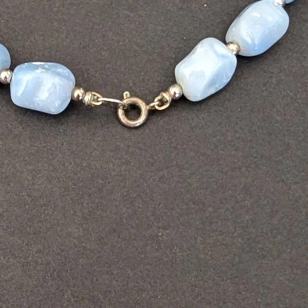 Vintage faux stone beaded single strand necklace